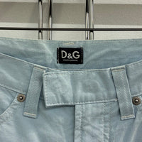 VINTAGE DOLCE&GABBANA COTTON LIGHT BLUE STRAIGHT PANTS