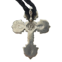 CHROME HEARTS FILLIGREE PENDANT WITH BRAIDED LEATHER NECKLACE