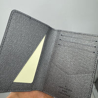 LOUIS VUITTON VIRGIL ABLOH TAIGA GUNMETAL GREY SILVER MONOGRAM LOGO POCKET ORGANIZER WALLET