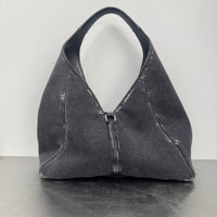 GIVENCHY WASHED DENIM CROCODILE HOBO BAG