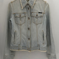 VINTAGE DOLCE&GABBANA FRAYED LIGHT WASH DENIM JACKET