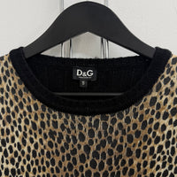 VINTAGE DOLCE & GABBANA LEOPARD CASHMERE S/S SWEATER