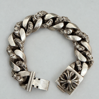 CHROME HEARTS XL FANCY LINK PLUS CROSS BRACELET 8 INCH