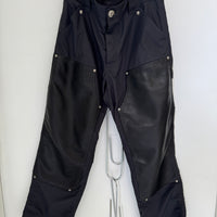 CHROME HEARTS NYLON + LEATHER CARPENTER PANTS