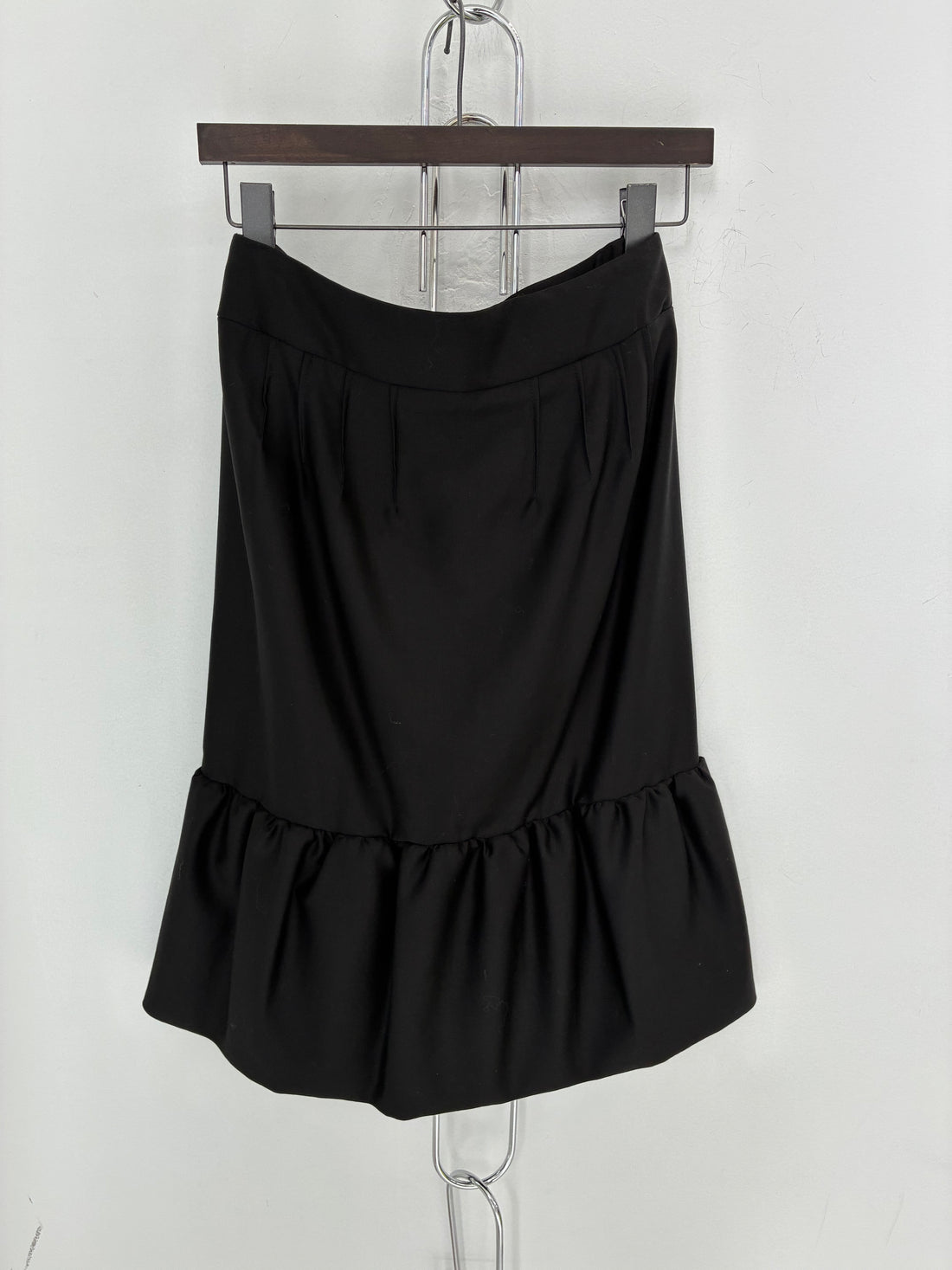 YSL 2005 RIVE GAUCHES GATHERED RUFFLE HEM SKIRT
