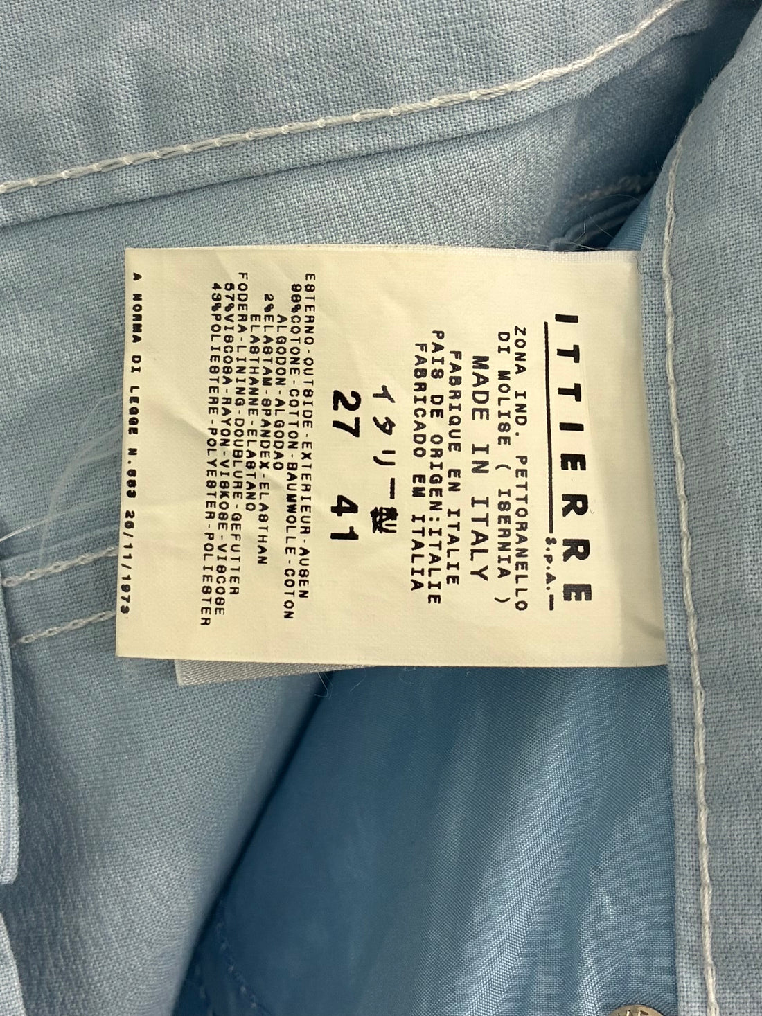 VINTAGE DOLCE&GABBANA COTTON LIGHT BLUE STRAIGHT PANTS