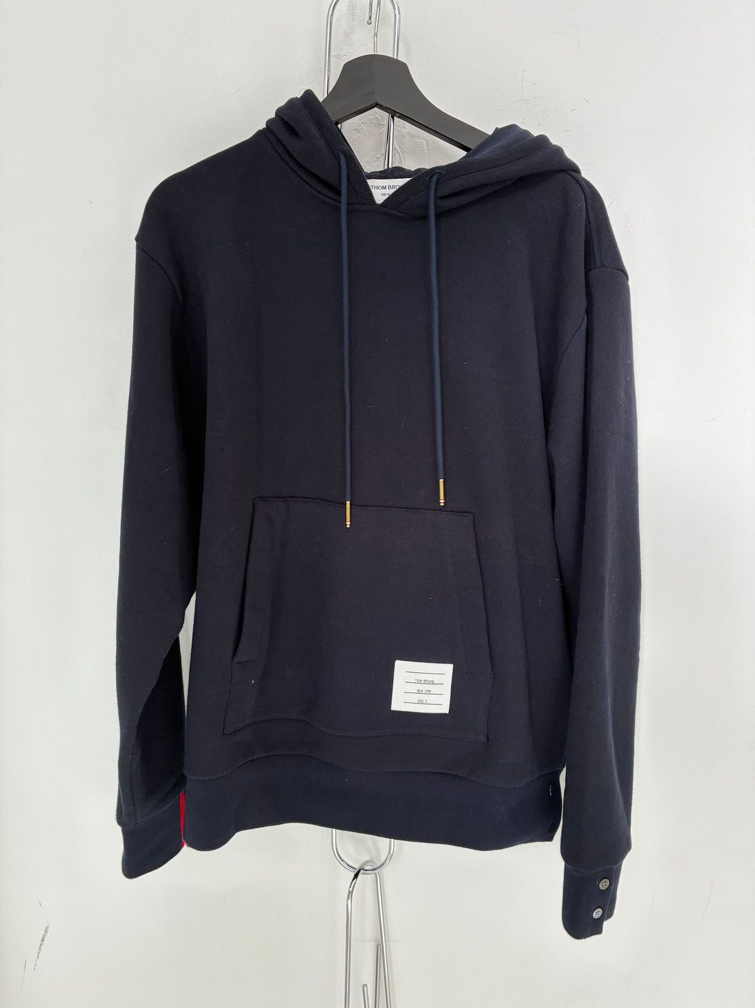 THOM BROWNE NAVY STRIPE HOODIE