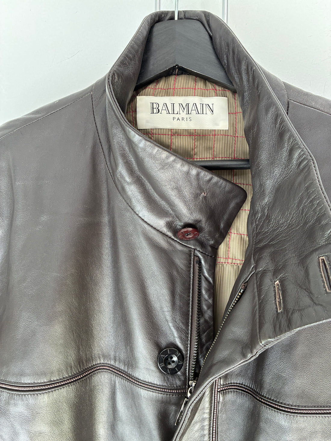 BALMAIN VINTAGE LEATHER CHORE JACKET