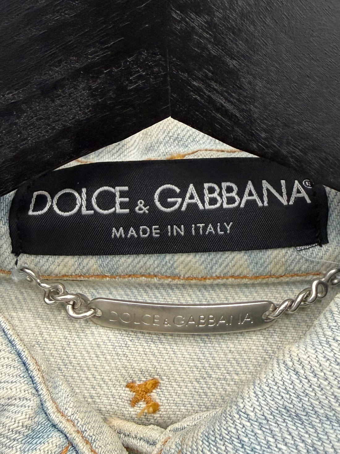 VINTAGE DOLCE&GABBANA FRAYED LIGHT WASH DENIM JACKET