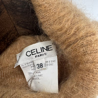 90S CELINE BEIGE MOHAIR BRUSHED TURTLE NECK