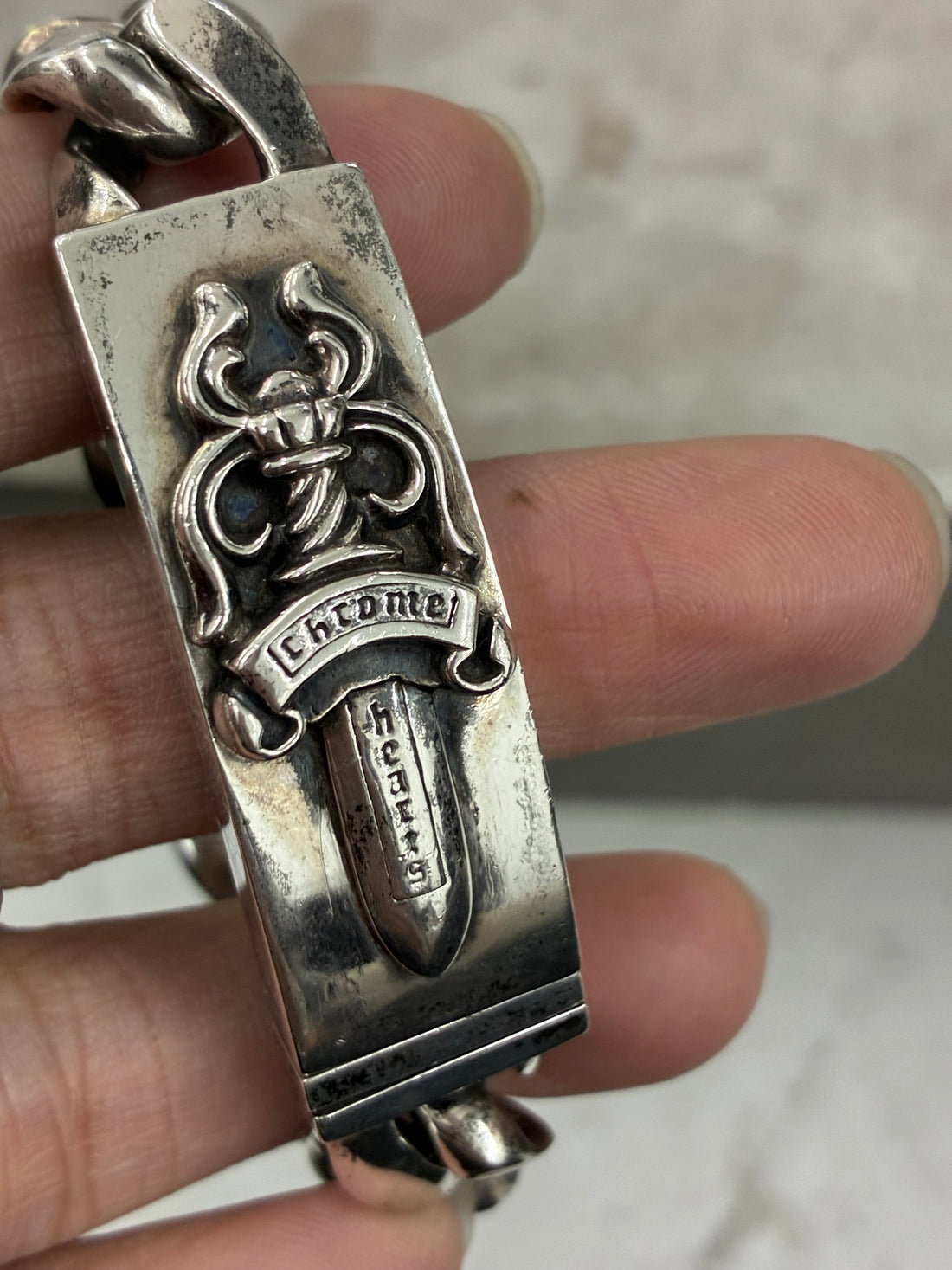 CHROME HEARTS DAGGER ID CUBAN BRACELET