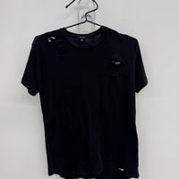R13 BLACK DISTRESSED SHIRT