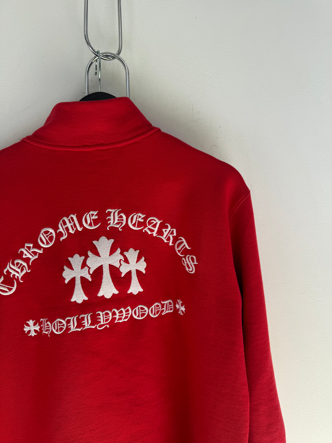 CHROME HEARTS TRIPLE PATCH RED QUARTER ZIP