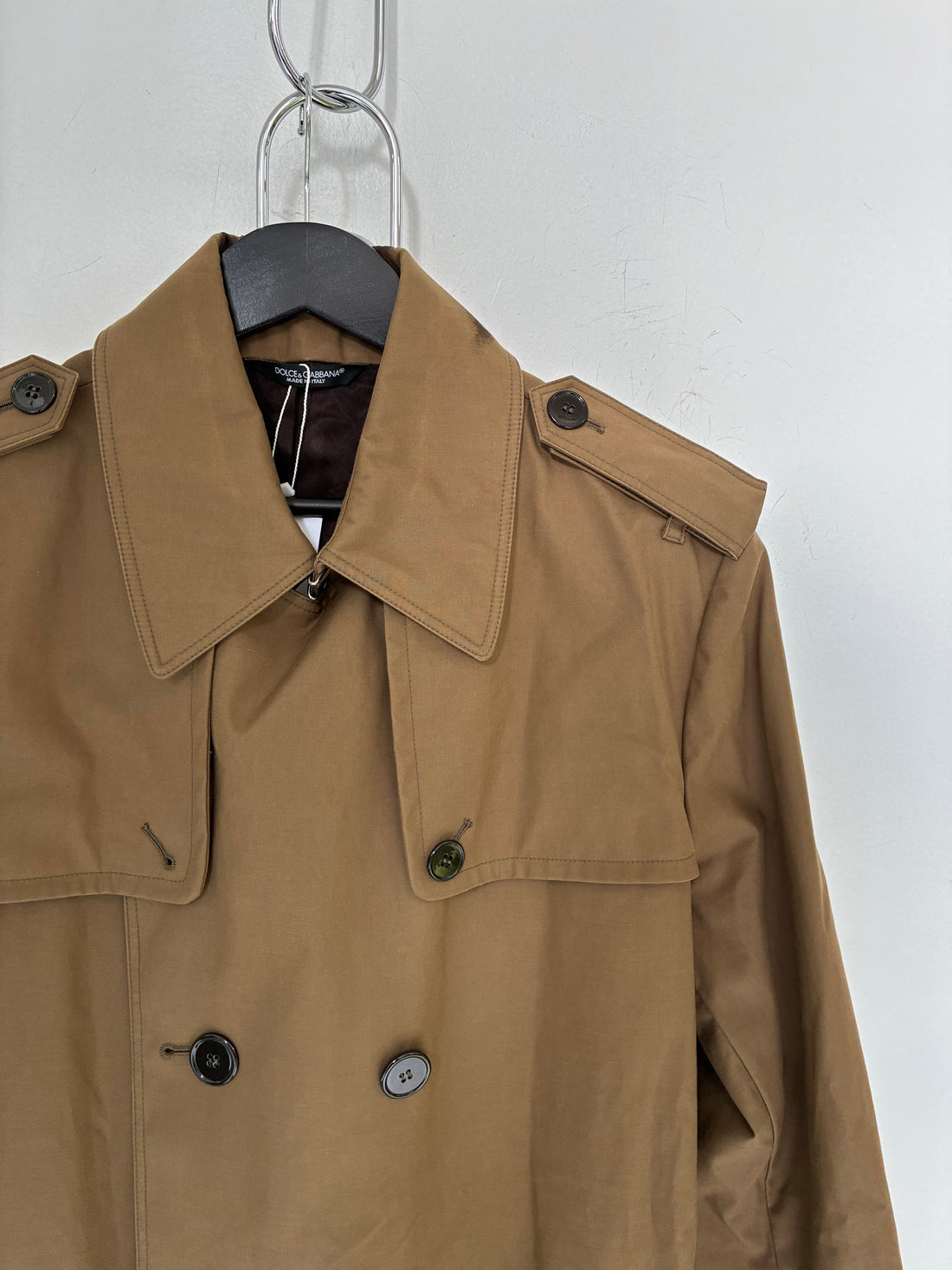 FW2014 DOLCE & GABBANA DOUBLE BREASTED BEIGE COAT