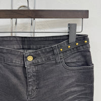 WOMENS GUCCI BELTED STUD DENIM PANTS