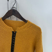 DOLCE & GABBANA MUSTARD ANGORA HOOK CARDIGAN
