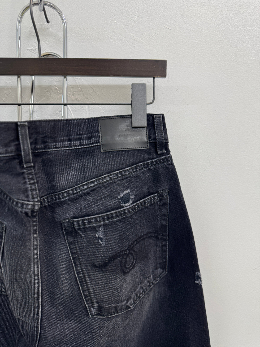 WOMENS R13 BLACK WASHED DENIM JEANS