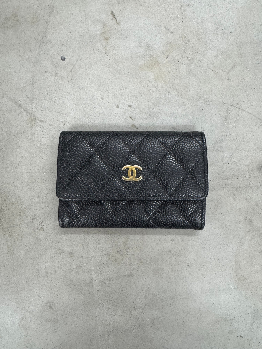 CHANEL CAVIAR QUILTED FLAP CARD HOLDER