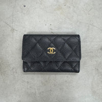 CHANEL CAVIAR QUILTED FLAP CARD HOLDER