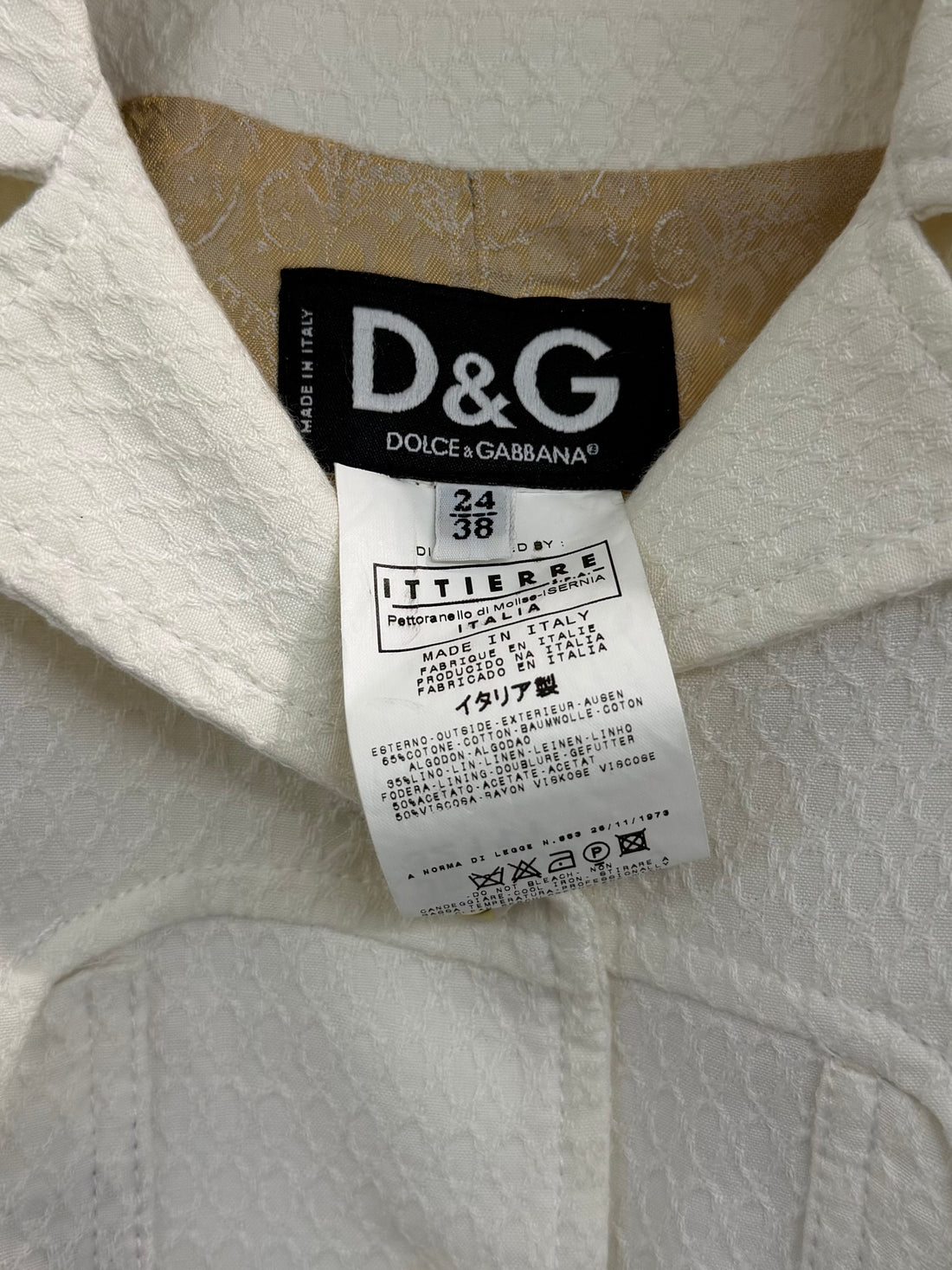 2001 DOLCE & GABBANA IVORY MATCHING SET