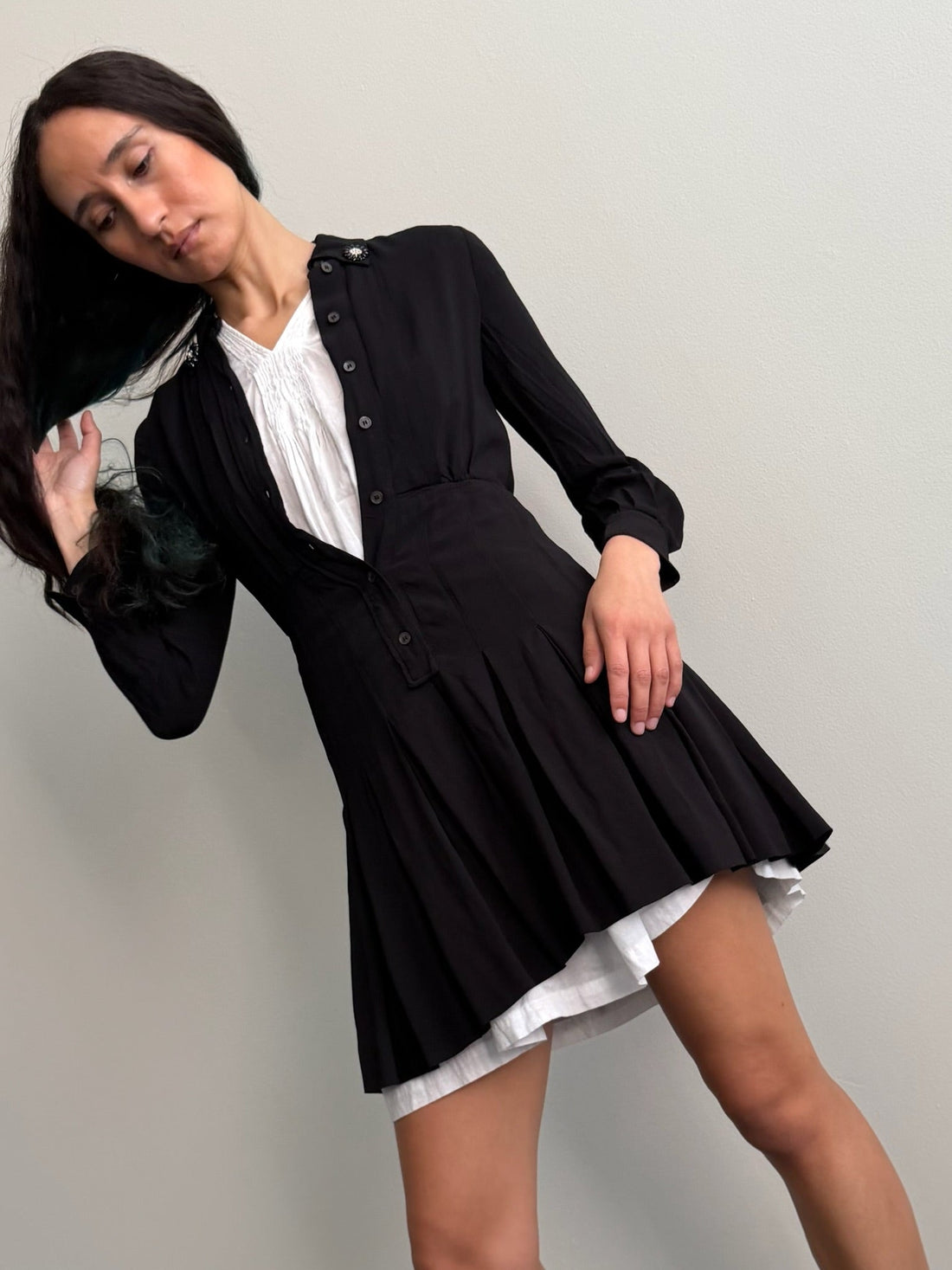 2010 Miu Miu L/S Silk Mini Dress
