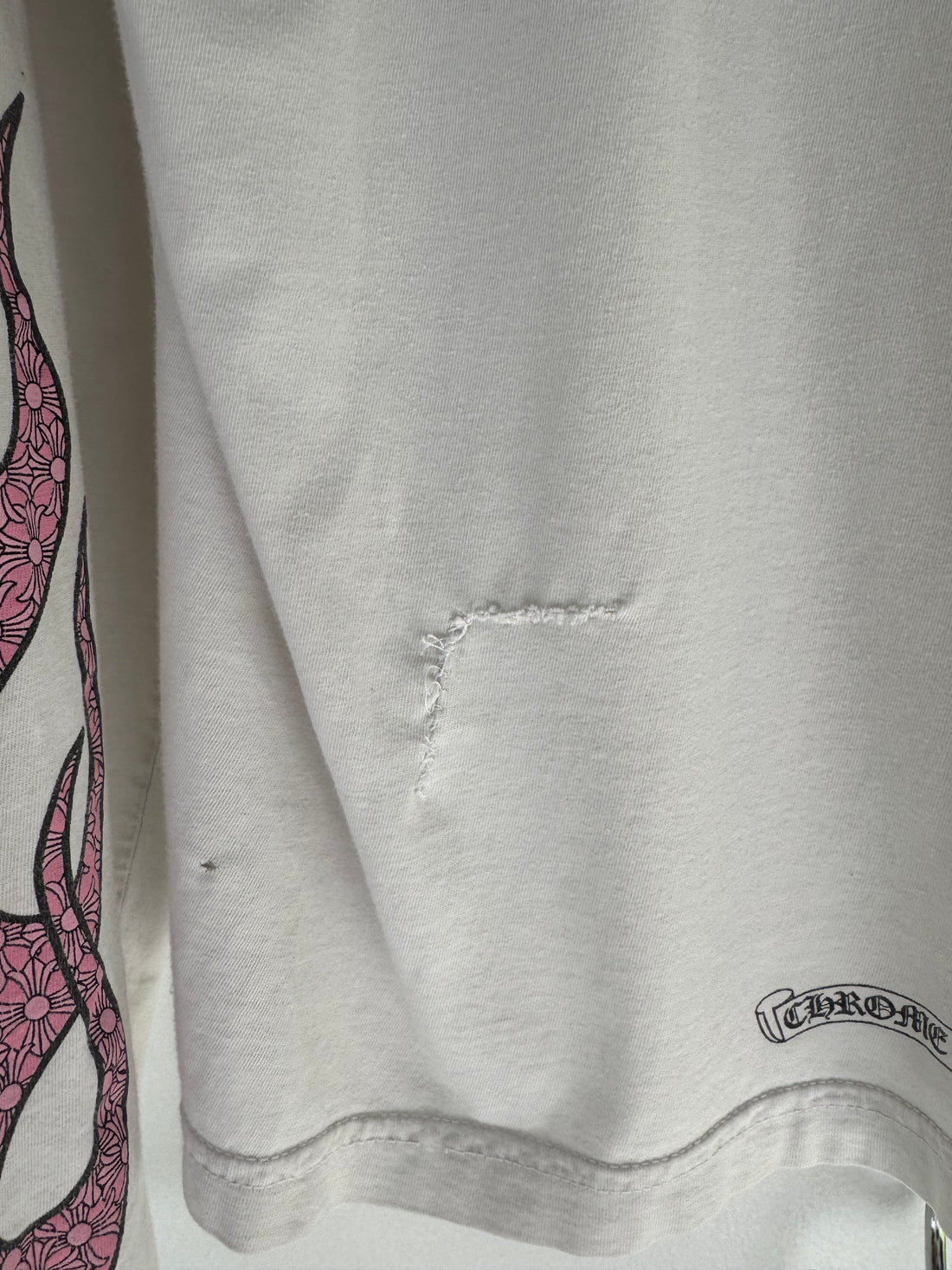 CHROME HEARTS PINK FLAMES LONG SLEEVE SHIRT
