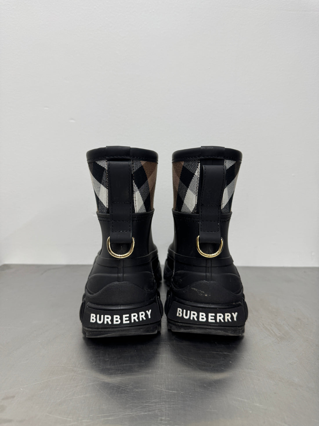 WOMENS BURBERRY NOVA CHECK PATTERN BOOTS