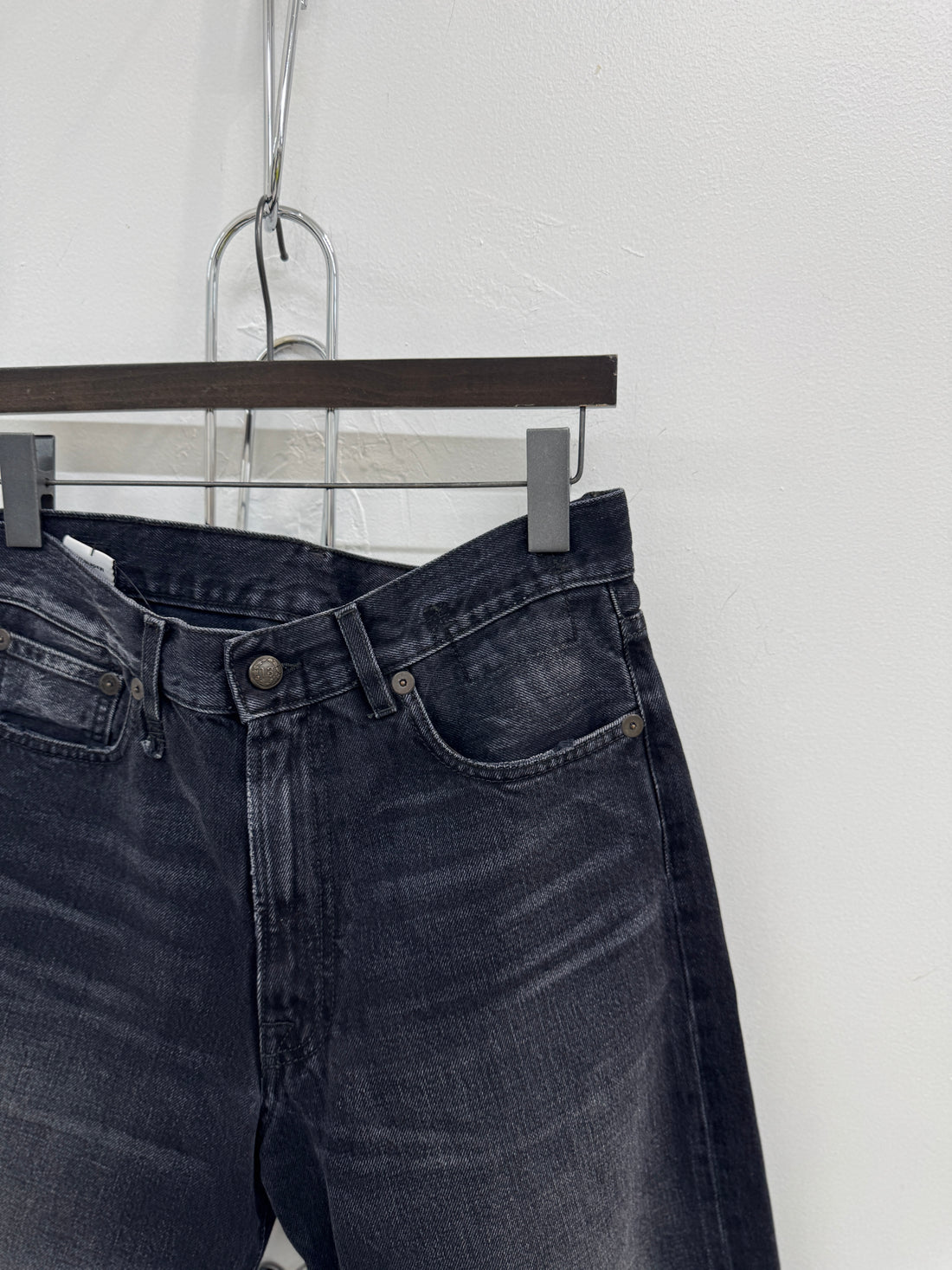 WOMENS R13 BLACK WASHED DENIM JEANS