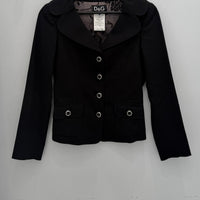 VINTAGE DOLCE&GABBANA BLACK FITTED TAILORED JACKET