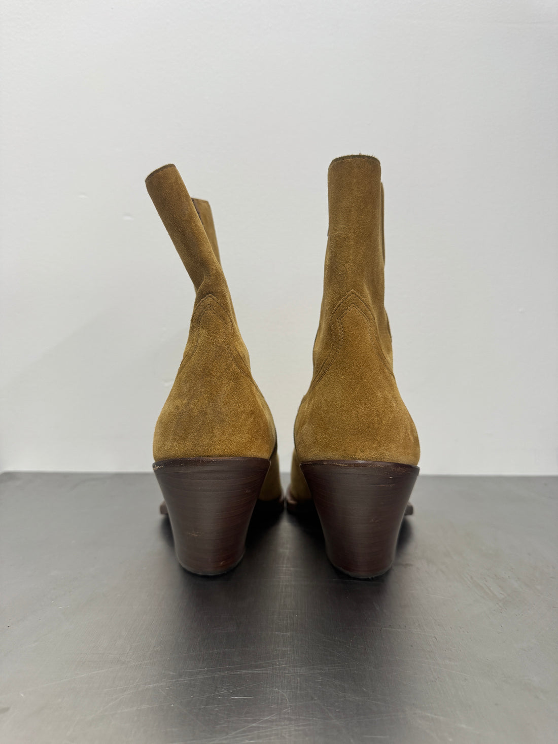 CELINE SUEDE COWBOY BOOTS