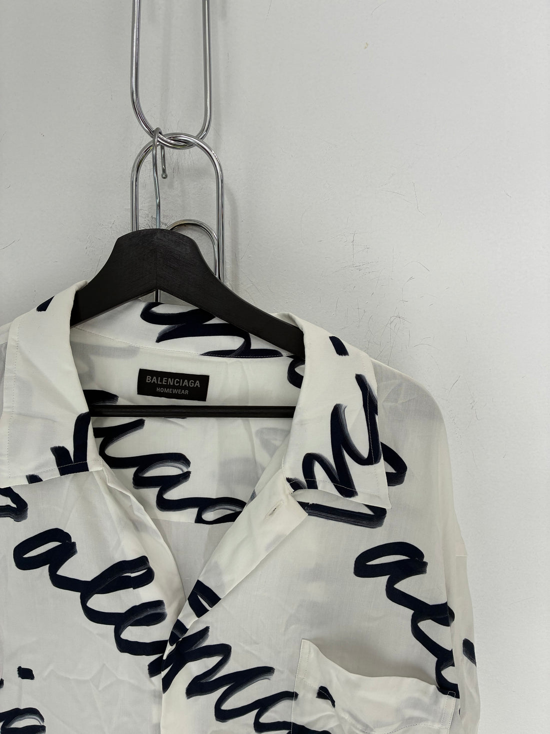 BALENCIAGA SCRIBBLE LOGO BUTTON UP SHIRT