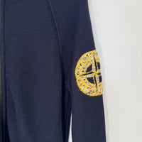STONE ISLAND WOOL STAND COLLAR ZIP UP SWEATER
