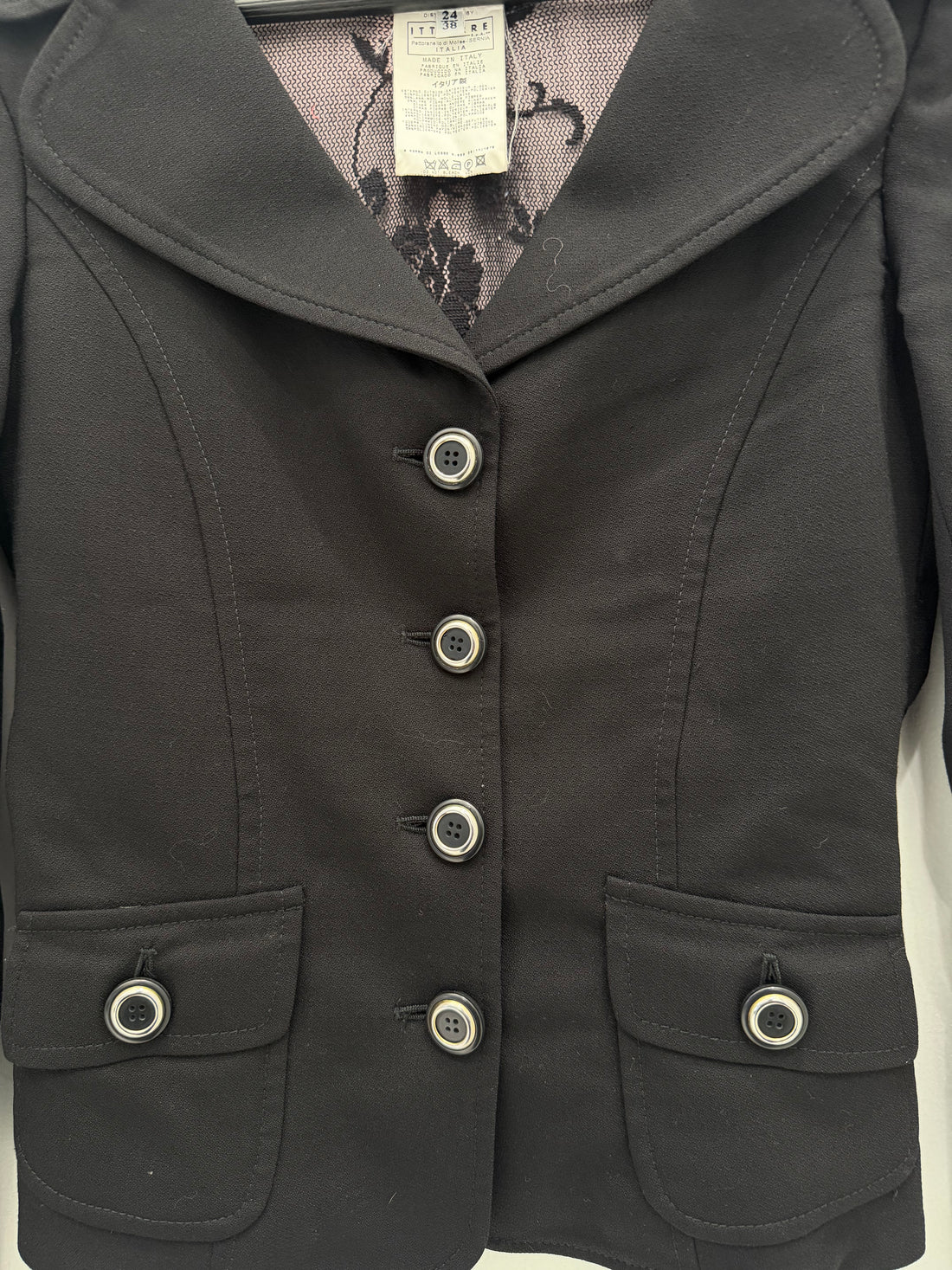 VINTAGE DOLCE&GABBANA BLACK FITTED TAILORED JACKET