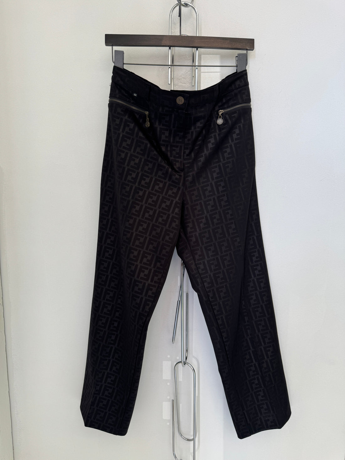 VINTAGE FENDI BLACK ZUCCA MONOGRAM PANTS