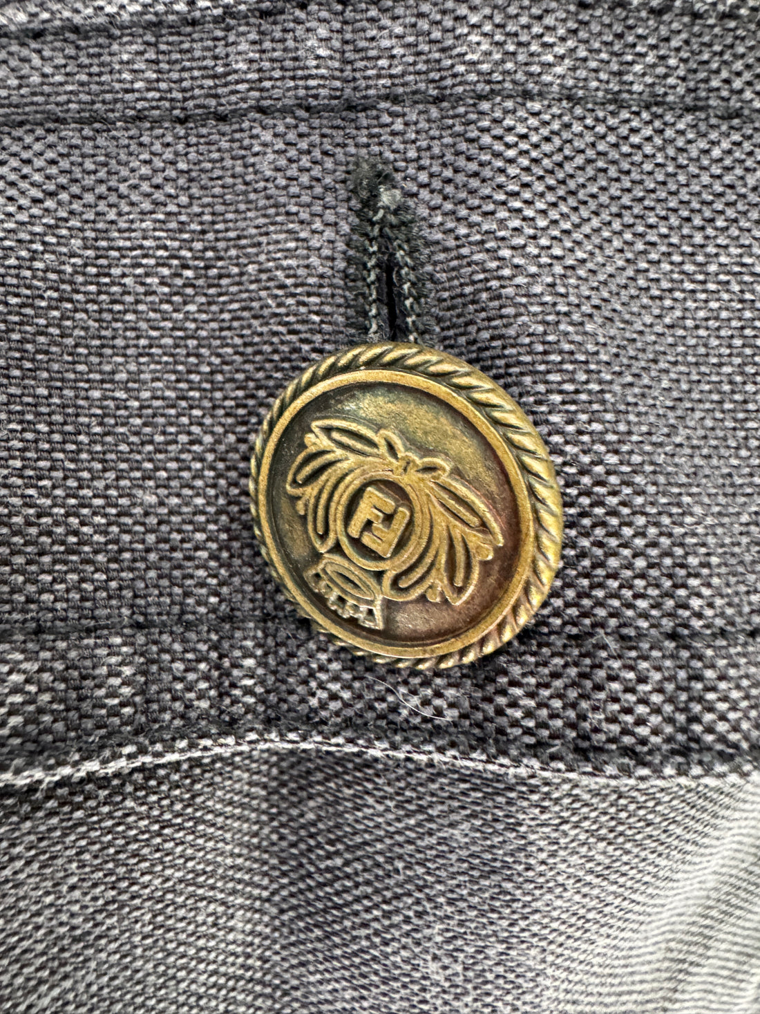 VINTAGE FENDI NAVY WASHED UTILITY JACKET