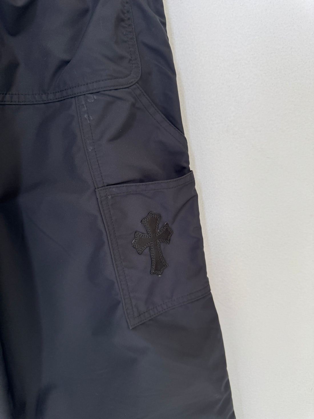 CHROME HEARTS NYLON + LEATHER CARPENTER PANTS