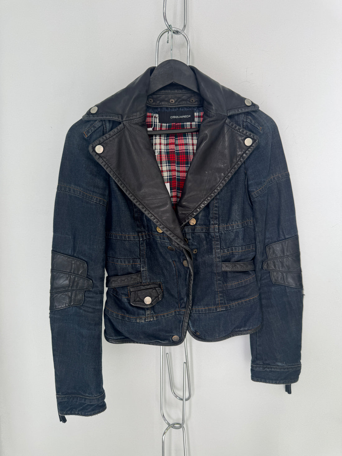 2005 DSQUARED2 DENIM MOTO CROPPED JACKET