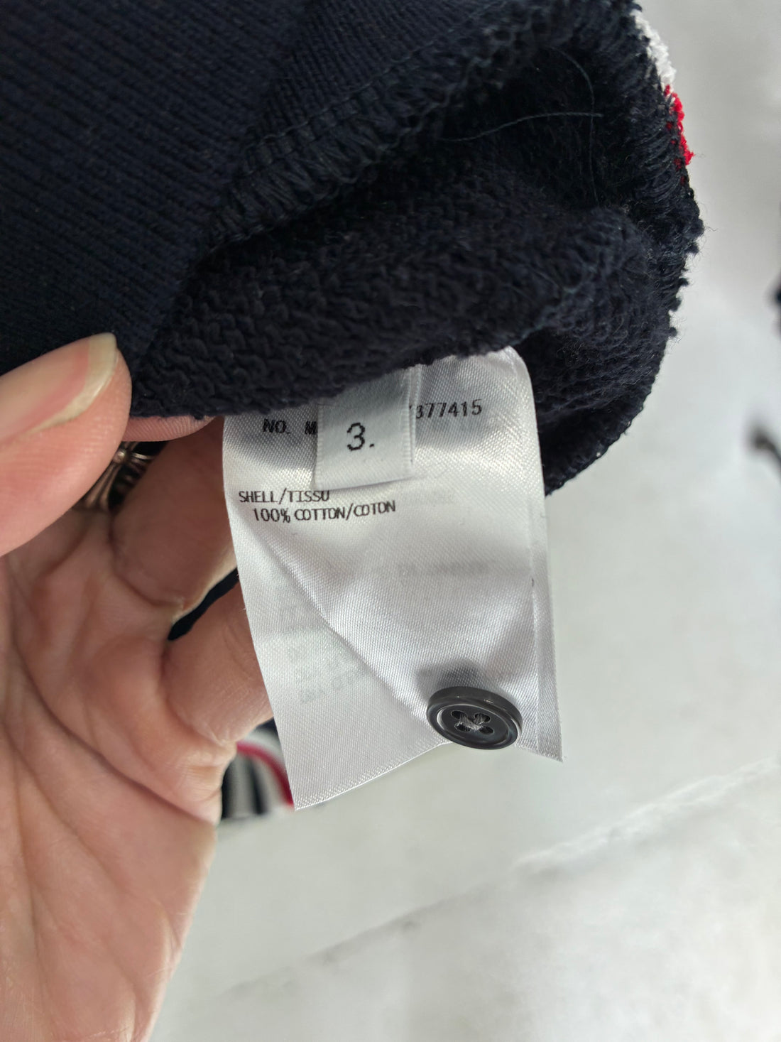 THOM BROWNE NAVY STRIPE HOODIE