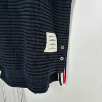 THOM BROWN NAVY STRIPED POLO