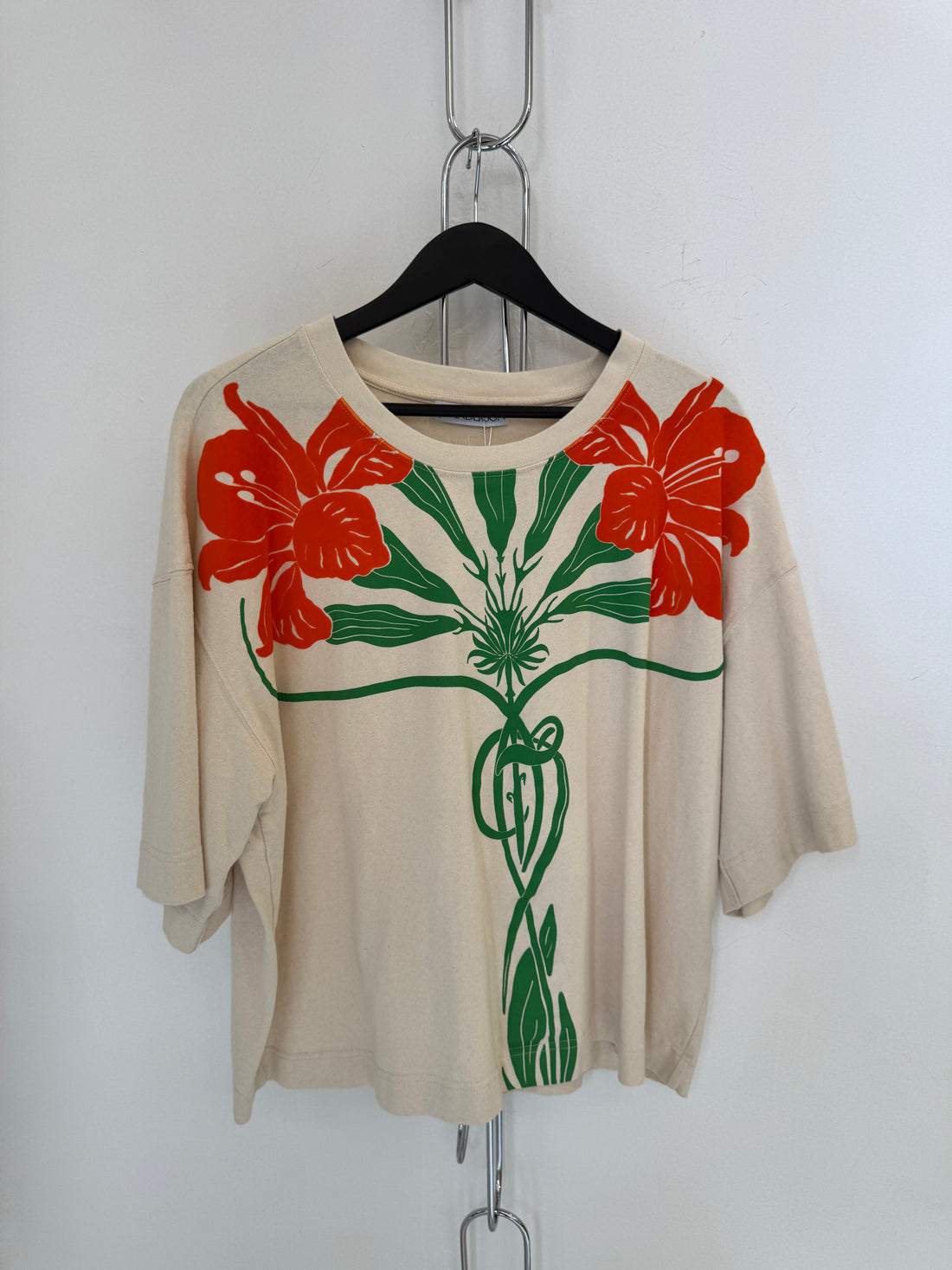 JW ANDERSON FLOWER PRINTED CREWNECK T-SHIRT