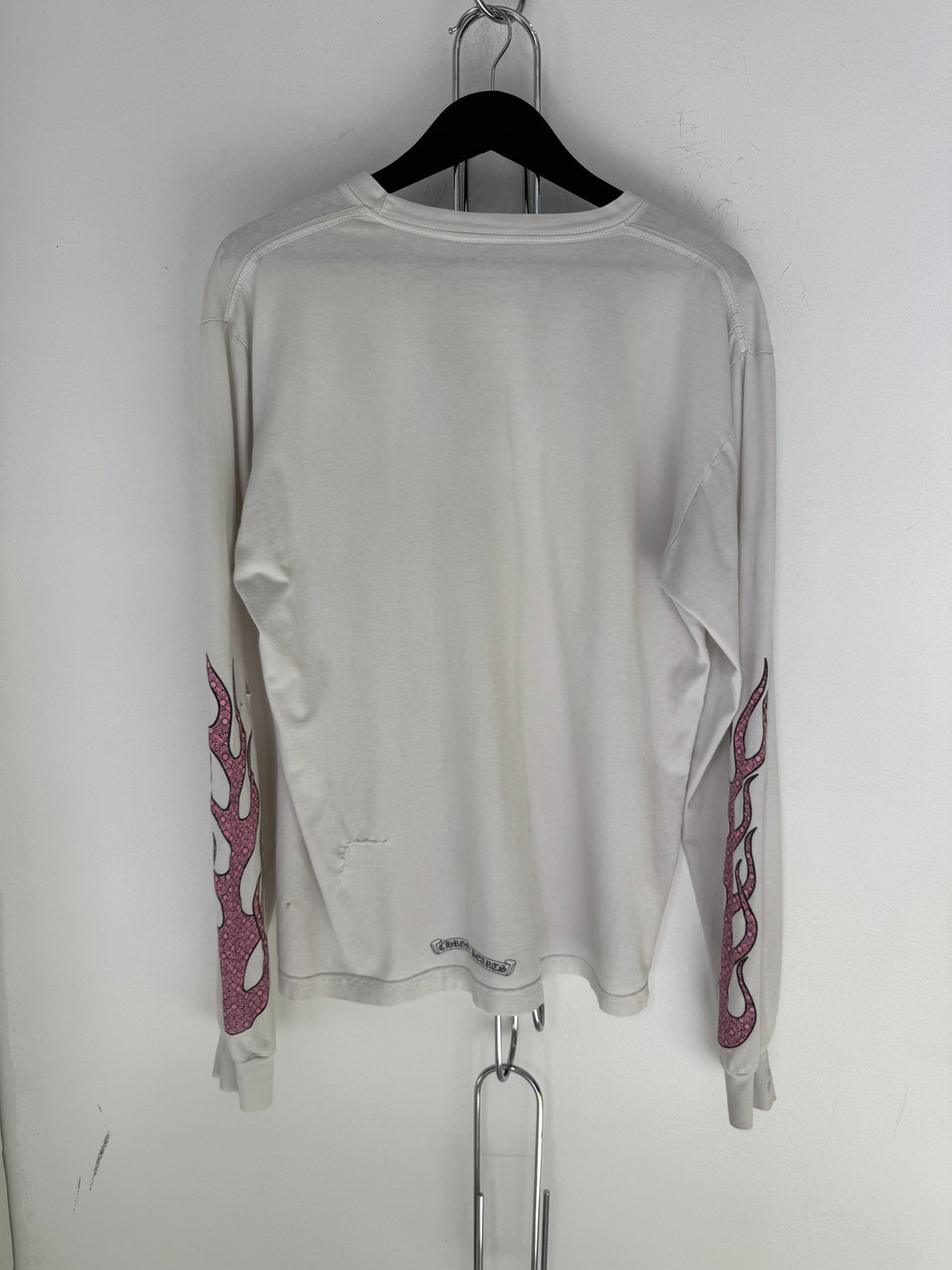 CHROME HEARTS PINK FLAMES LONG SLEEVE SHIRT