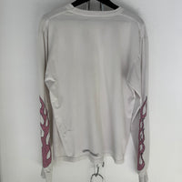 CHROME HEARTS PINK FLAMES LONG SLEEVE SHIRT