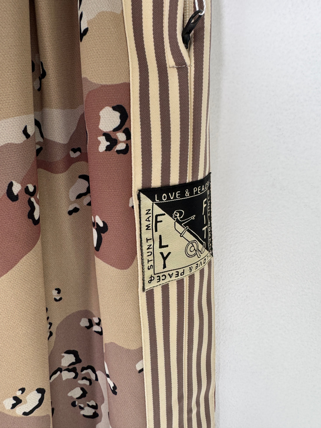 KAPITAL SMOOTH JERSEY CHOCOLATE CHIP CAMO BAGGY TRACK PANTS