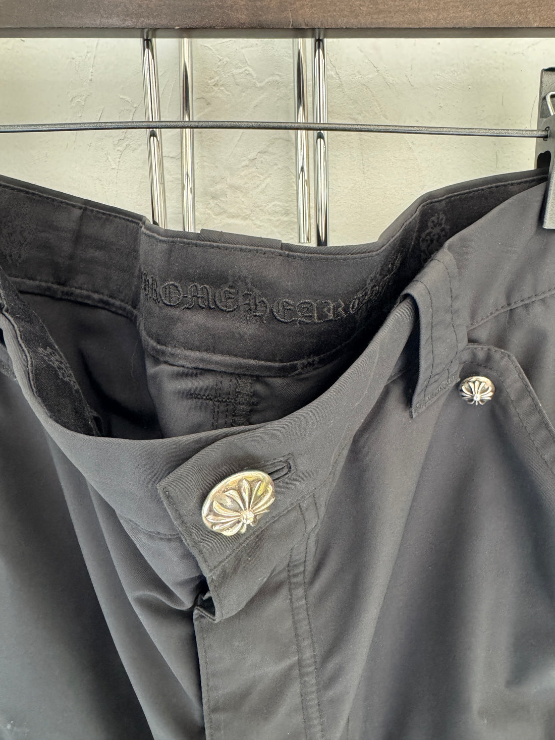 CHROME HEARTS NYLON + LEATHER CARPENTER PANTS