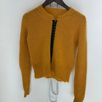 DOLCE & GABBANA MUSTARD ANGORA HOOK CARDIGAN