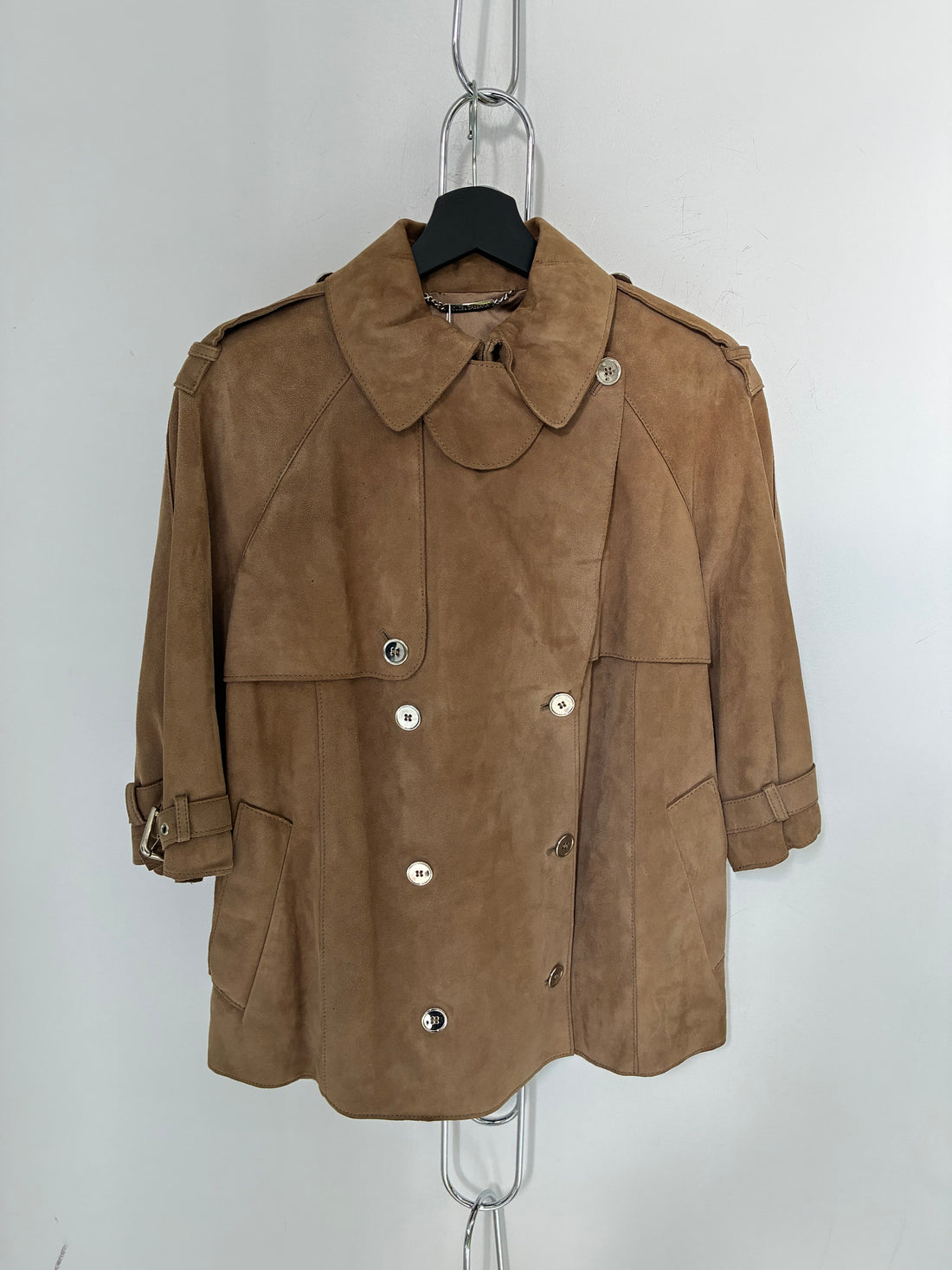 2000S DOLCE & GABBANA DOUBLE BREASTED GOATSKIN SUEDE JACKET