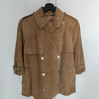 2000S DOLCE & GABBANA DOUBLE BREASTED GOATSKIN SUEDE JACKET