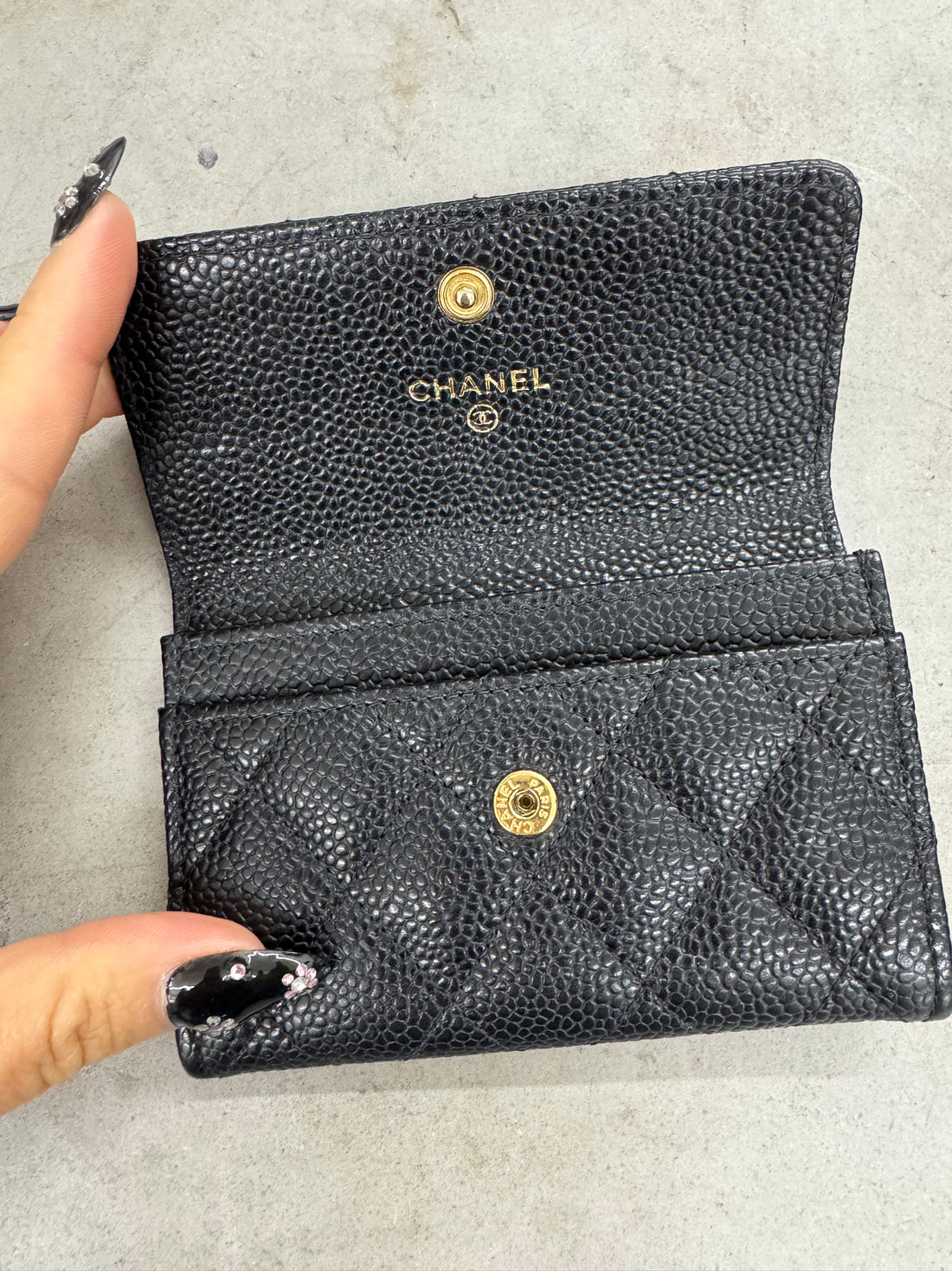CHANEL CAVIAR QUILTED FLAP CARD HOLDER