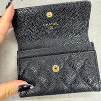 CHANEL CAVIAR QUILTED FLAP CARD HOLDER