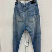 WOMENS R13 LIGHT WASHED CROPPED DENIM JEANS